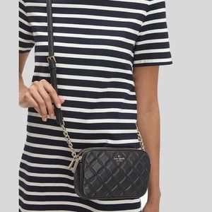 NWT Kate Spade New York Natalia Quilted Smooth Leather Double zip Crossbody